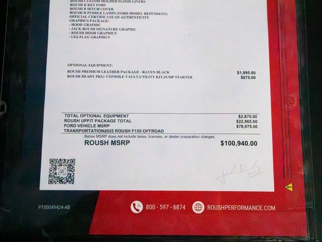 2025 Ford F-150 Lariat ROUSH OFF-ROAD PERFORMANCE PKG