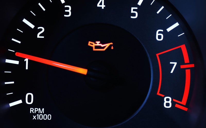 Ford dashboard oil change reminder and engine oil service indicator