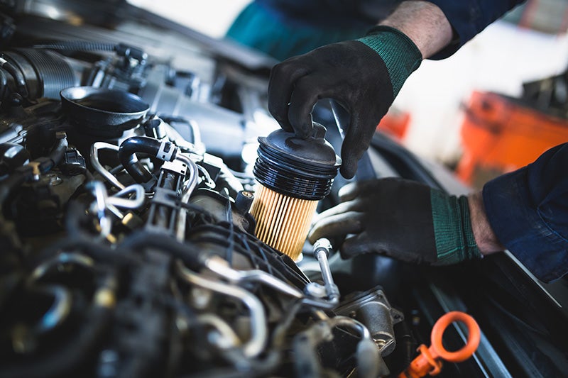 Ford oil filter replacement during an oil change in Sumner WA